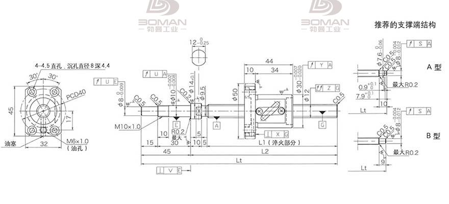 KURODA GP1205DS-BALR-0300B-C3S 黑田丝杆精度