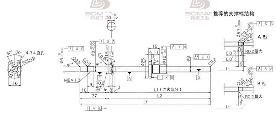 KURODA DP0801JS-HDNR-0180B-C3F 日本黑田精工丝杆导轨代理