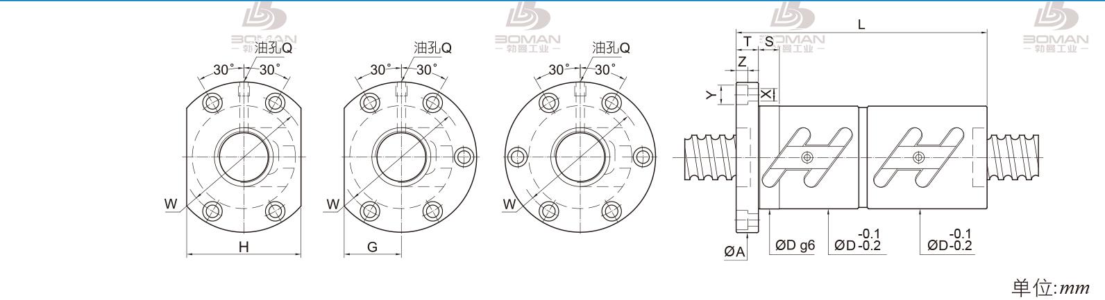 PMI FDWC3206-5 PMI丝杠绘制对照图