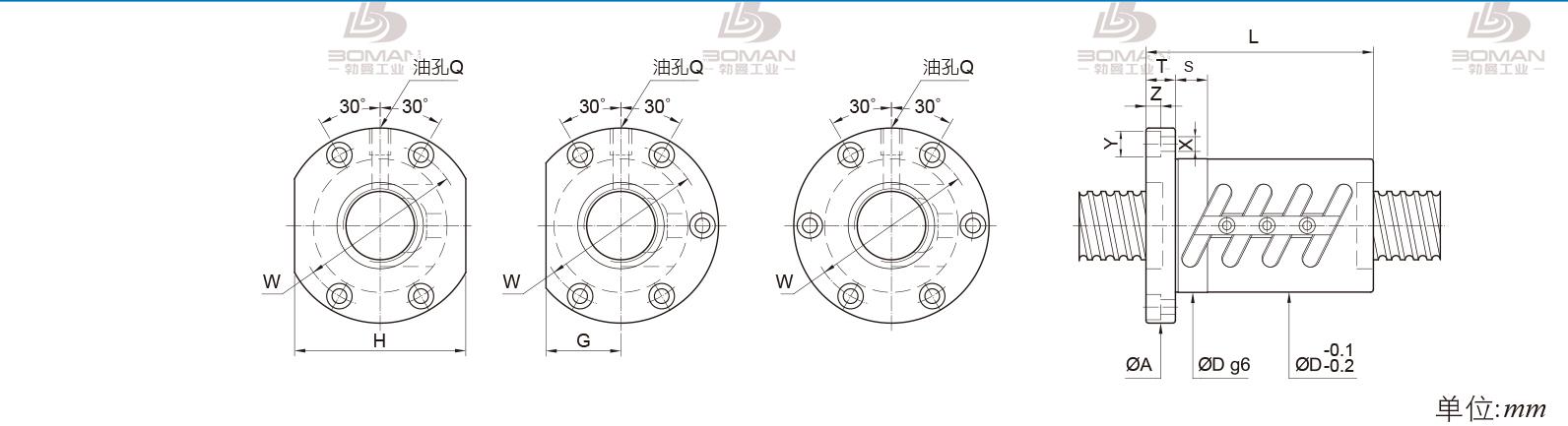 PMI FOWC3605-10 精密pmi丝杠厂家